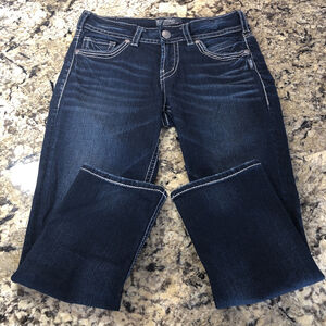 Size 30 Silver Jeans Suki Mid Capri Women’s Denim Embroidered *READ BELOW KH